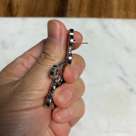 "Circles" Cubic Zirconia Chandelier Earrings - Picture 4 of 5